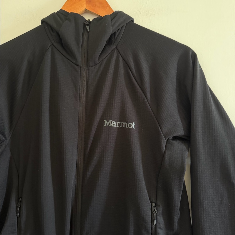 Marmot Women’s Black Leconte Full Zip Hooded Jacket size Small EUC - Picture 11 of 15